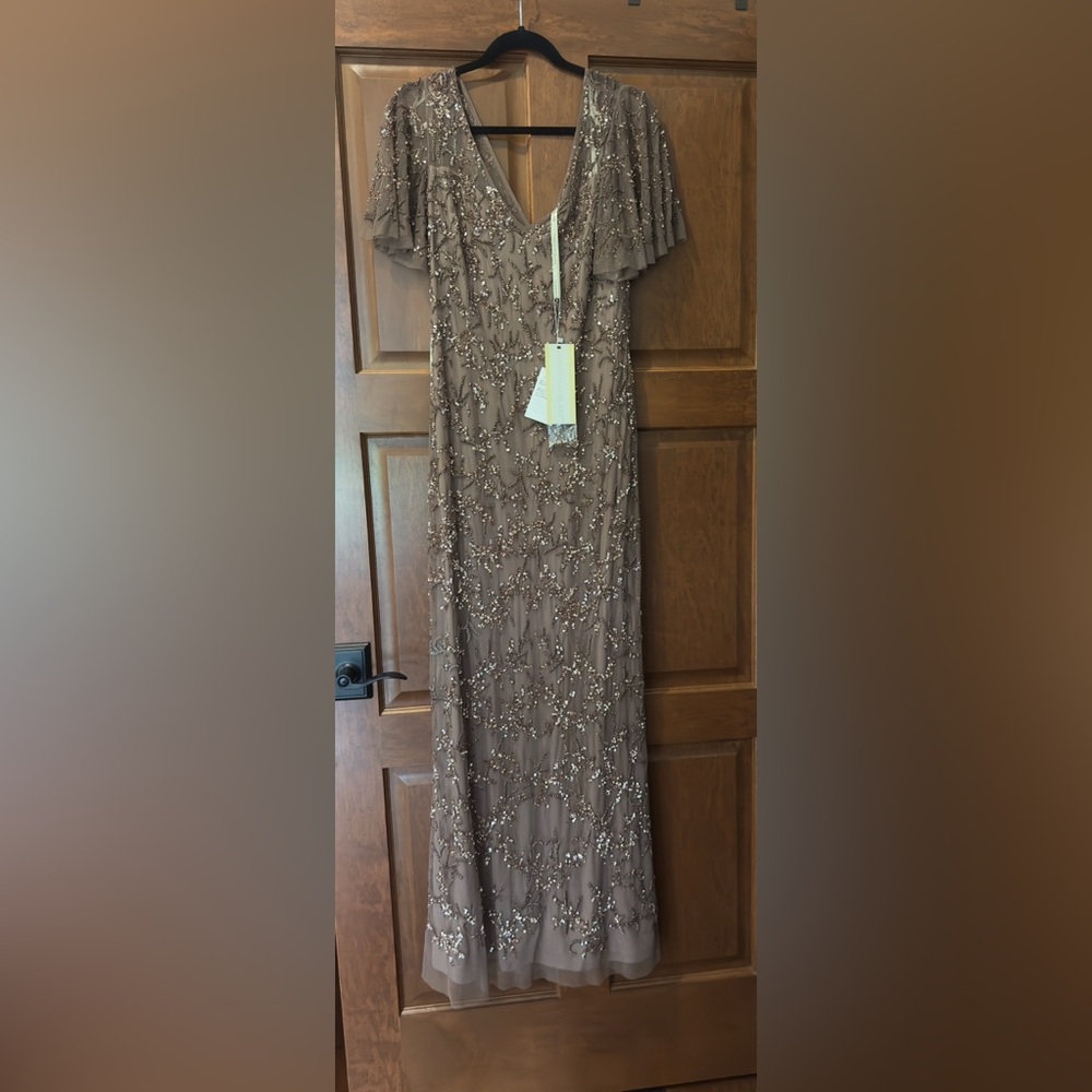 Elegant Taupe Evening Dress